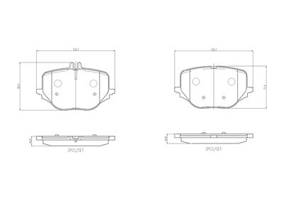 Brake Pad Set, disc brake BREMBO P 50 170