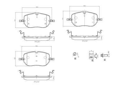 Brake Pad Set, disc brake BREMBO P 50 173