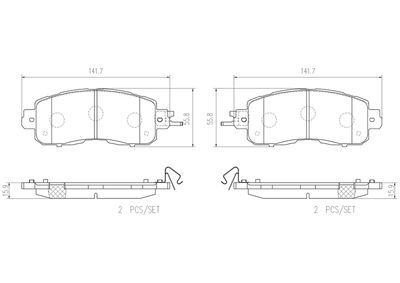 Brake Pad Set, disc brake BREMBO P 56 104E