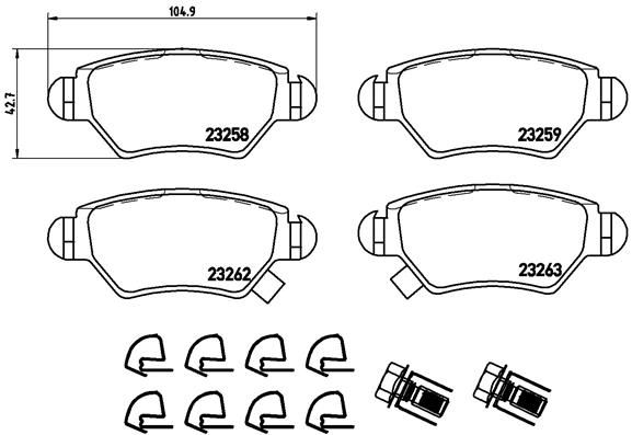 BREMBO P 59 031 Brake Pad Set, disc brake