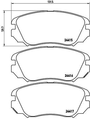 Brake Pad Set, disc brake BREMBO P 59 054