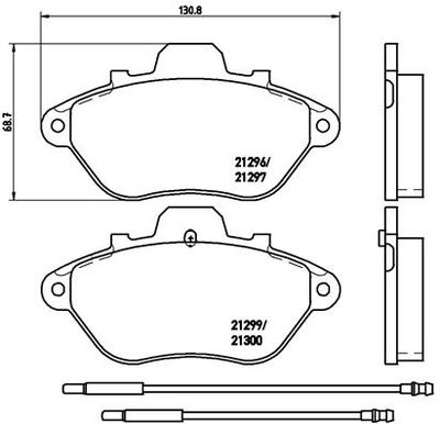 Brake Pad Set, disc brake BREMBO P 61 036