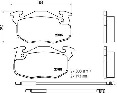 Brake Pad Set, disc brake BREMBO P 61 044