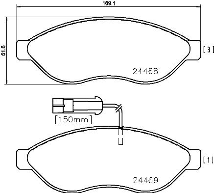 BREMBO P 61 090 Brake Pad Set, disc brake