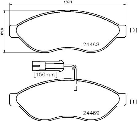 BREMBO P 61 092 Brake Pad Set, disc brake