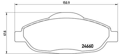 Brake Pad Set, disc brake BREMBO P 61 101X