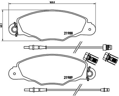 Brake Pad Set, disc brake BREMBO P 61 102