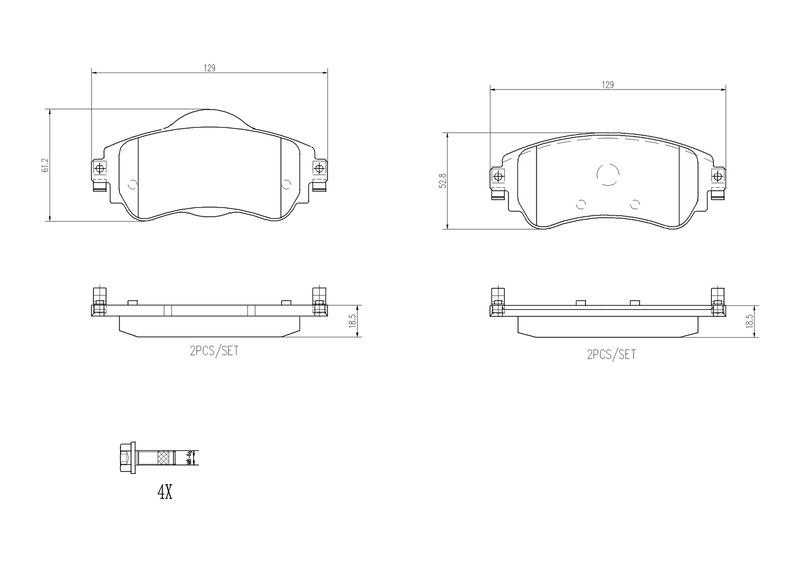 BREMBO P 61 105 Brake Pad Set, disc brake