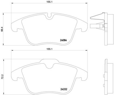 Brake Pad Set, disc brake BREMBO P 61 106X