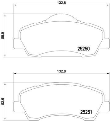 Brake Pad Set, disc brake BREMBO P 61 113