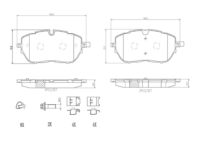 BREMBO P 61 128 Brake Pad Set, disc brake