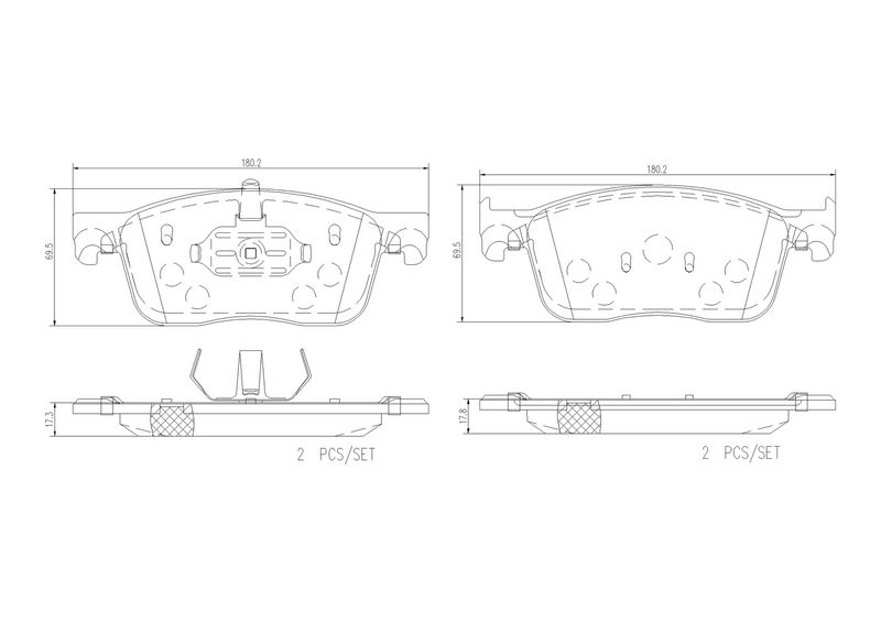 BREMBO P 61 134G Brake Pad Set, disc brake