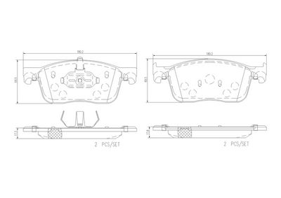 Brake Pad Set, disc brake BREMBO P 61 134G