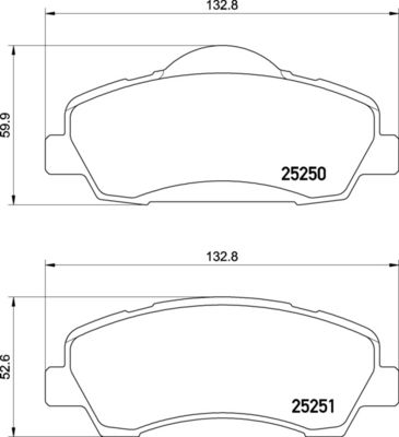 Brake Pad Set, disc brake BREMBO P 61 138