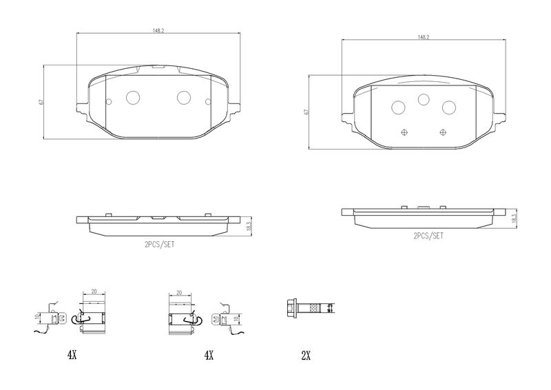 BREMBO P 61 142 Brake Pad Set, disc brake