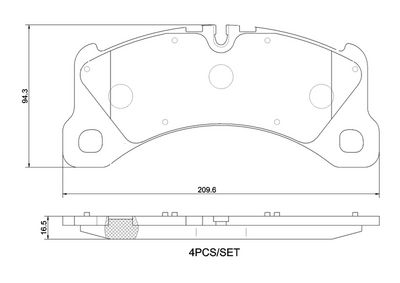 Brake Pad Set, disc brake BREMBO P 65 047