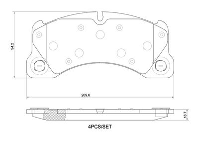Brake Pad Set, disc brake BREMBO P 65 053