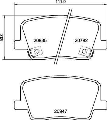 Brake Pad Set, disc brake BREMBO P 77 003