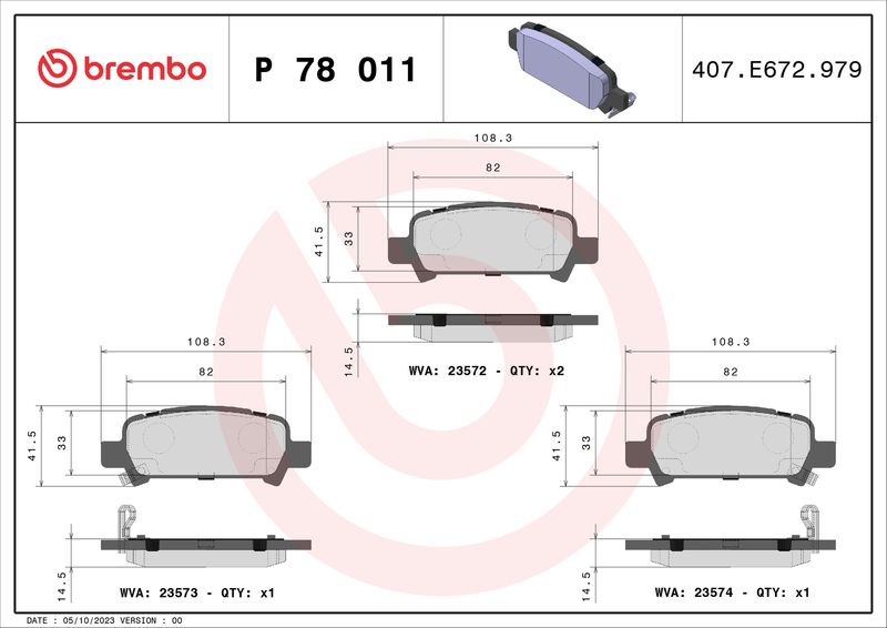 BREMBO P 78 011 Brake Pad Set, disc brake