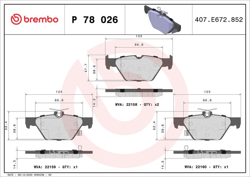 BREMBO P 78 026 Brake Pad Set, disc brake