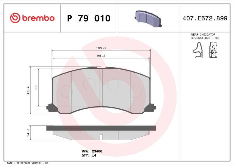 BREMBO P 79 010 Brake Pad Set, disc brake
