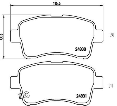 Brake Pad Set, disc brake BREMBO P 79 021