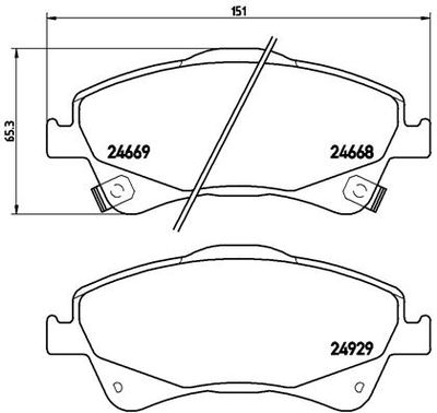 Brake Pad Set, disc brake BREMBO P 83 109X