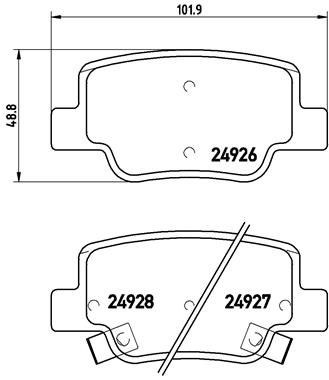Brake Pad Set, disc brake BREMBO P 83 114