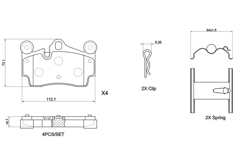 BREMBO P 85 070X Brake Pad Set, disc brake