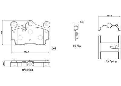 Brake Pad Set, disc brake BREMBO P 85 070X
