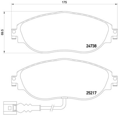 BREMBO P 85 131X Brake Pad Set, disc brake