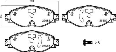 Brake Pad Set, disc brake BREMBO P 85 147E