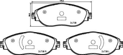 Brake Pad Set, disc brake BREMBO P 85 166
