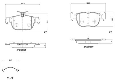Brake Pad Set, disc brake BREMBO P 85 189