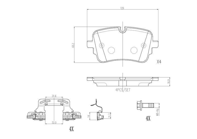 BREMBO P 85 190 Brake Pad Set, disc brake