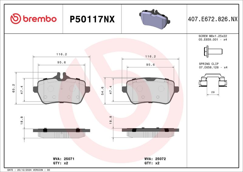 BREMBO P50117NX Brake Pad Set, disc brake
