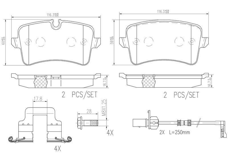 BREMBO P85120NX Brake Pad Set, disc brake