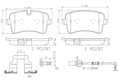 Brake Pad Set, disc brake BREMBO P85120NX