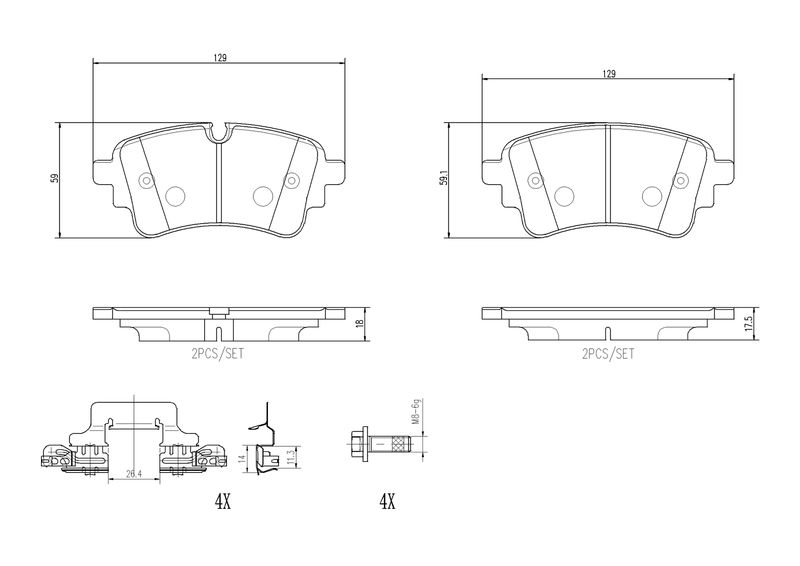 BREMBO P85185NX Brake Pad Set, disc brake