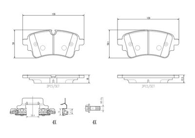 Brake Pad Set, disc brake BREMBO P85185NX