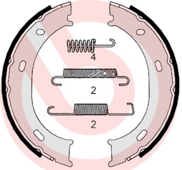 BREMBO S 50 510 Brake Shoe Set, parking brake