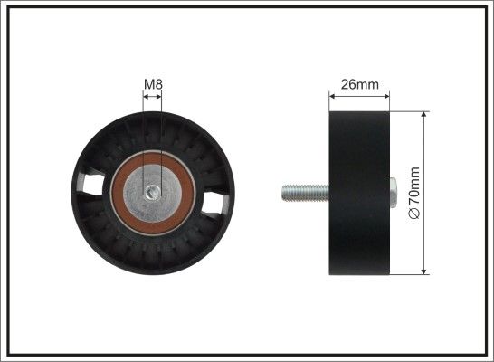 CAFFARO 01-00 SC Tensioner Pulley, V-ribbed belt