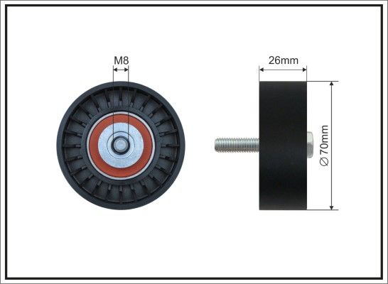 CAFFARO 01-01 Deflection/Guide Pulley, V-ribbed belt