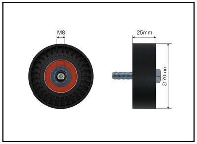 Deflection/Guide Pulley, V-ribbed belt CAFFARO 01-07