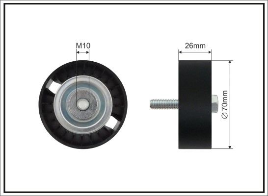 CAFFARO 01-11 SC Deflection/Guide Pulley, V-ribbed belt
