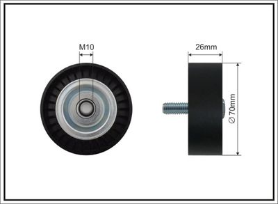 Deflection/Guide Pulley, V-ribbed belt CAFFARO 01-11