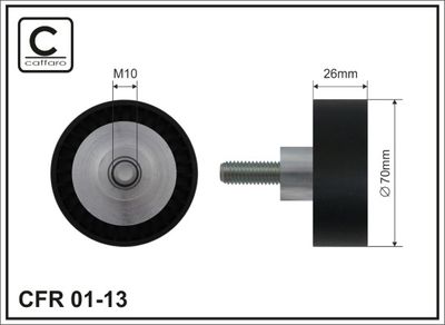 Deflection/Guide Pulley, V-ribbed belt CAFFARO 01-13