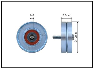 Deflection/Guide Pulley, V-ribbed belt CAFFARO 01-14