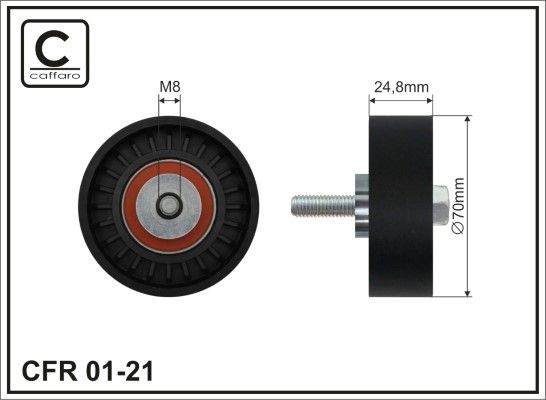 CAFFARO 01-21 Deflection/Guide Pulley, V-ribbed belt
