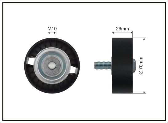 CAFFARO 01-38 SC Deflection/Guide Pulley, V-ribbed belt
